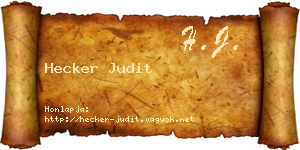 Hecker Judit névjegykártya